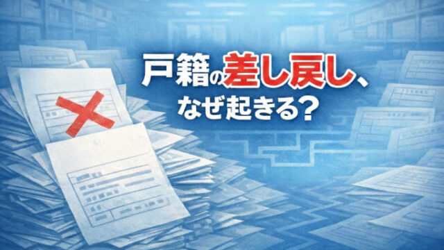 戸籍の差し戻しの対処法と原因